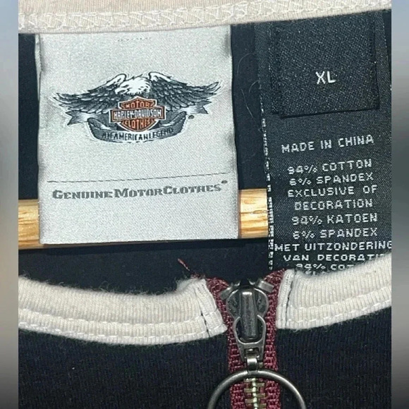 Harley Davidson Burgundy and Black Zip Up
Colorblock Tee - Picture 3 of 3